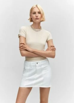 Minijupe En Jean Coutures -Promos Mango Boutique 57094426 01 D1