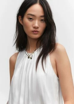 Top Satiné Détail Pinces -Promos Mango Boutique 57095137 05 D1