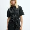 Robe Chemisier Similicuir -Promos Mango Boutique 57095138 99