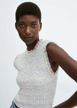 Top Tweed Bouton Bijou -Promos Mango Boutique 57095805 50 D1