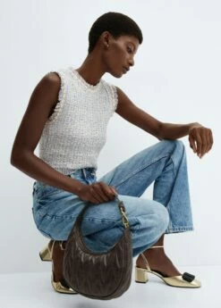 Top Tweed Bouton Bijou -Promos Mango Boutique 57095805 50 D2