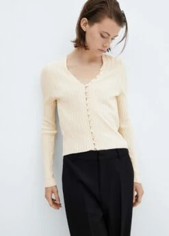 Cardigan Côtelé Boutons -Promos Mango Boutique 57095807 05
