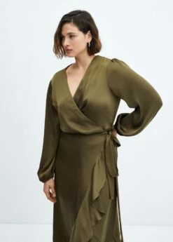 Robe Cache-cœur à Volant 19 Robe Cache-cœur à Volant -Promos Mango Boutique 57095978 37 D5