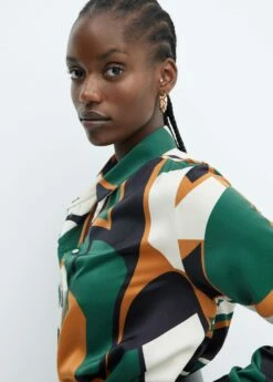 Robe Chemise Géométrique 18 Robe Chemise Géométrique -Promos Mango Boutique 57095979 43 D4