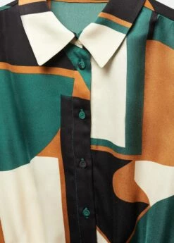 Robe Chemise Géométrique 20 Robe Chemise Géométrique -Promos Mango Boutique 57095979 43 D8