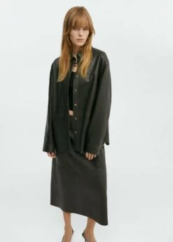 Jupe Midi Cuir -Promos Mango Boutique 57095991 43