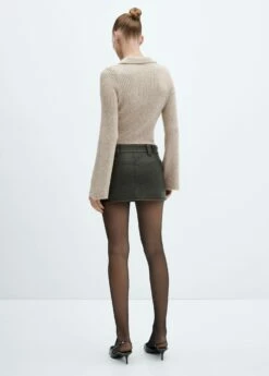 Pull-over Col Polo Manches Cloche -Promos Mango Boutique 57096023 07 R