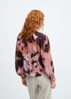 Blouse à Fleurs Manches Bouffantes -Promos Mango Boutique 57096028 85 R