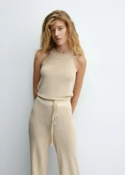 Top Emmanchures Américaines Maille Lurex -Promos Mango Boutique 57097716 OR