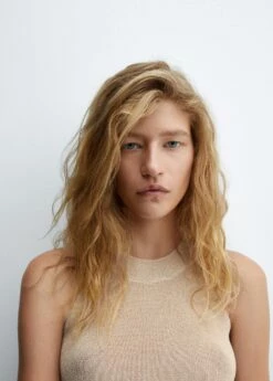 Top Emmanchures Américaines Maille Lurex -Promos Mango Boutique 57097716 OR D1