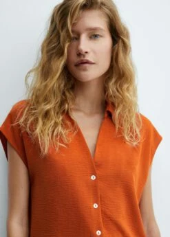 Blouse Fluide Boutons -Promos Mango Boutique 57097727 28 D1