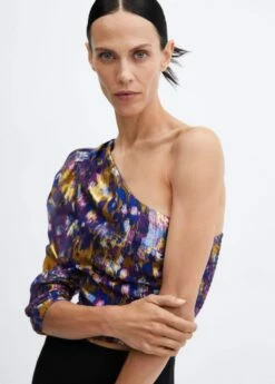 Blouse Asymétrique Imprimée -Promos Mango Boutique 57098269 99 D1