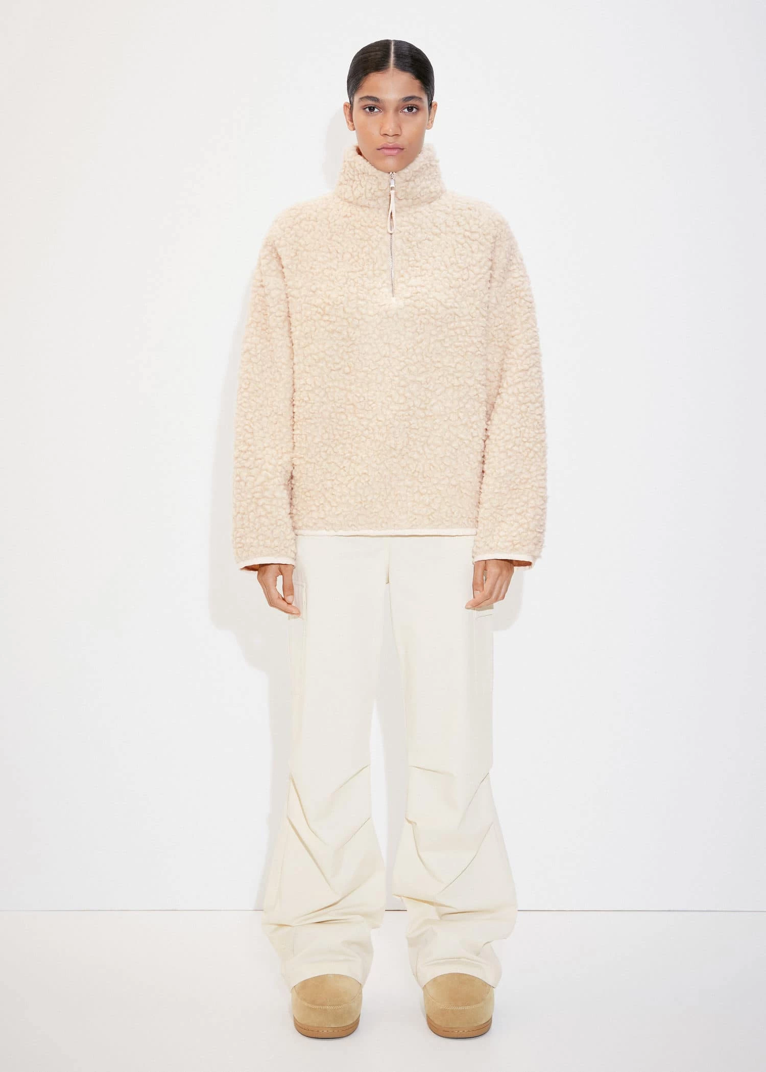 Sweat-shirt Laine Col Zippé 4 Sweat-shirt Laine Col Zippé – Image 2