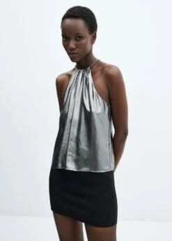 Top Halter Métallisé